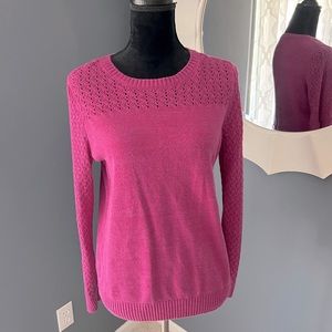 Ann Taylor LOFT Crochet Crewneck Sweater